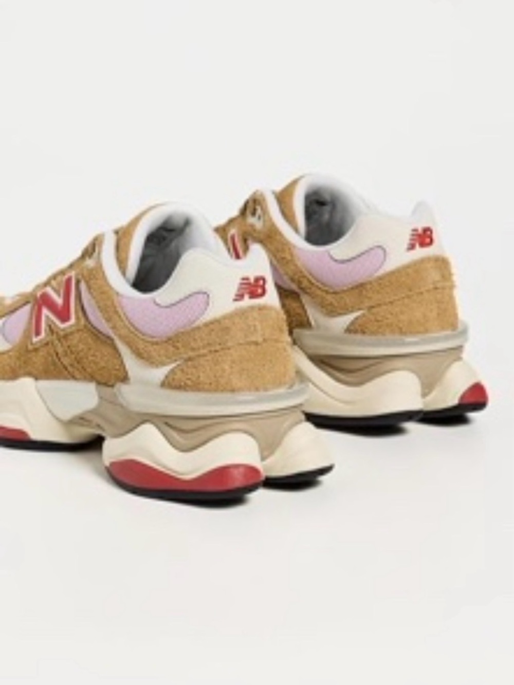 New Balance Women's Tan, Pink & Red Suede Mesh Sneaker - Picture 3 of 5